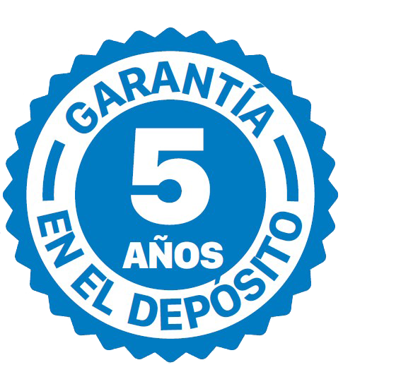 Icono certificado 5 años de garantía en el depósito