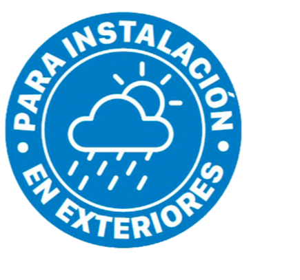 Icono etiqueta para instalaciones en exteriores
