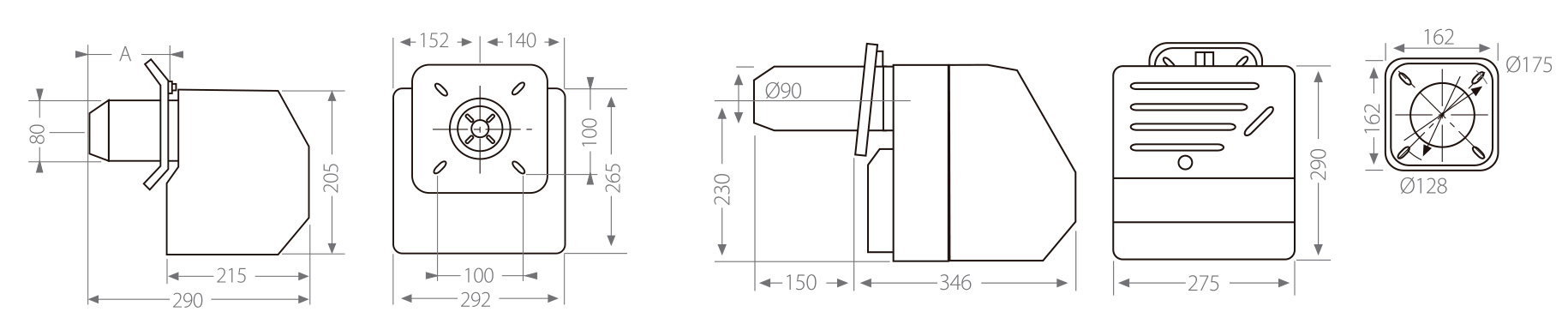 Imagen dimensiones quemador gasoil domestic