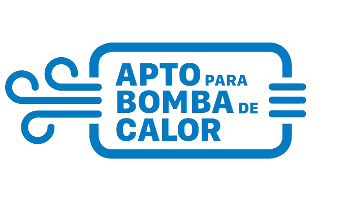 Icono etiqueta apto para bomba de calor