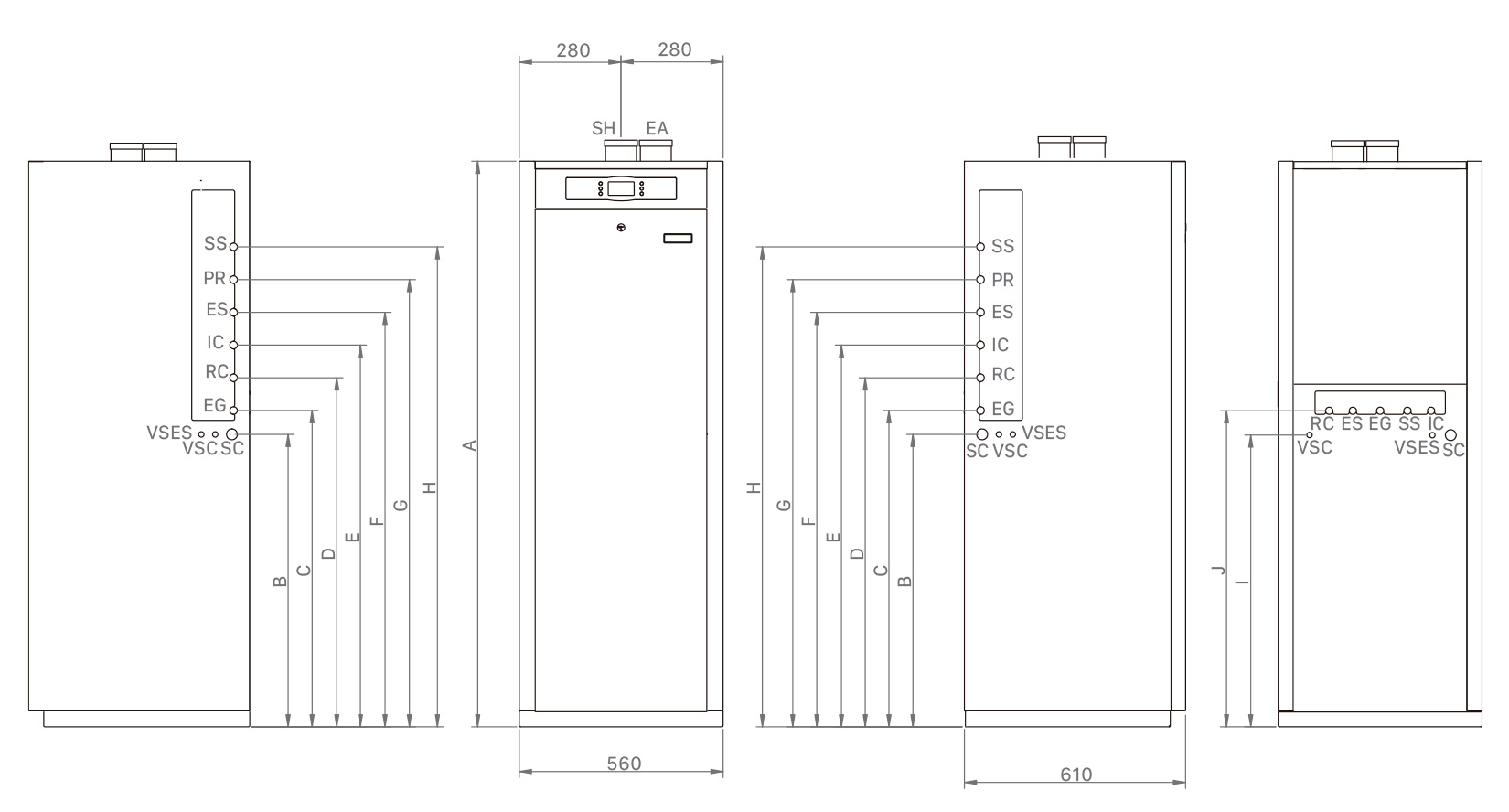 Imagen dimensiones caldera gas avanttia ng
