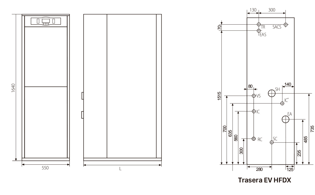 Imagen dimensiones caldera gasoil evolution ev hfdx