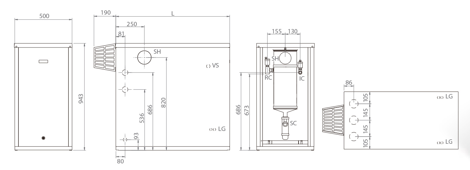 Imagen dimensiones caldera gasoil jaka hfd condens od