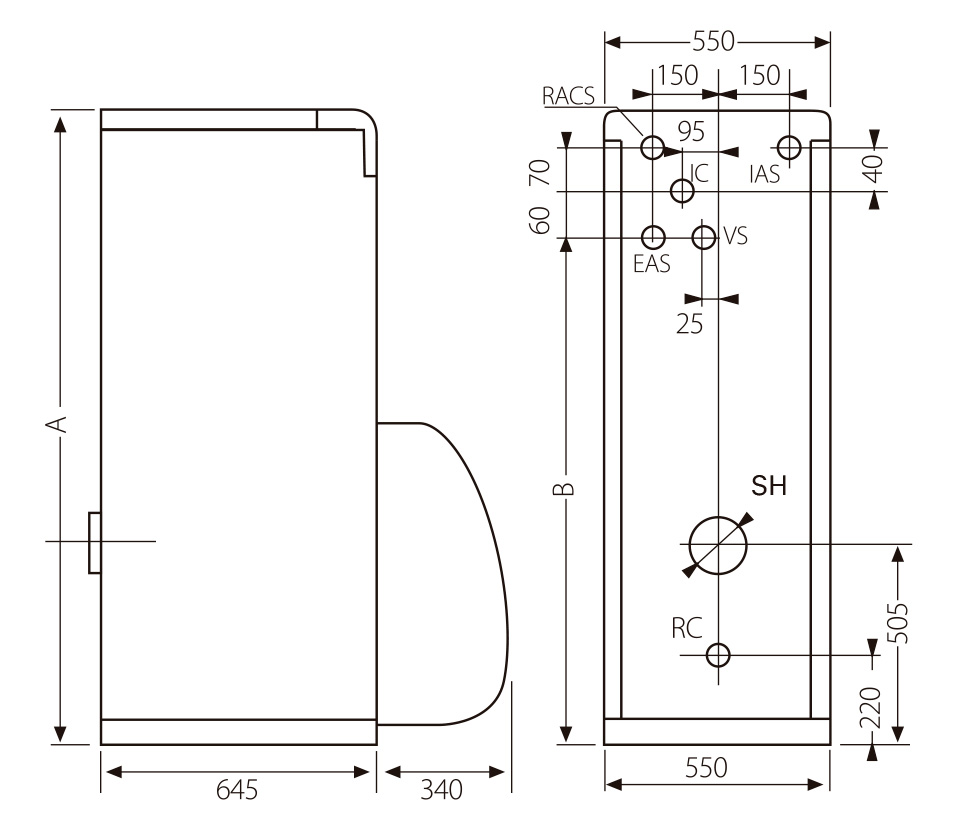 Dimensiones caldera de gasoil Terma H / Terma HV