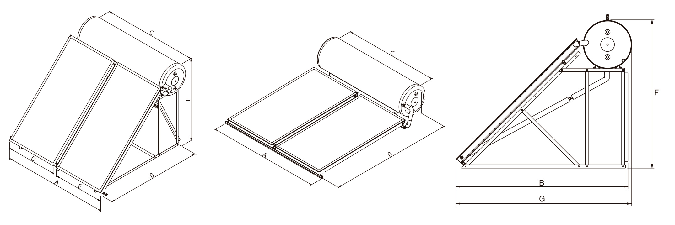 Imagen dimensiones caldera energía solar térmica ds compact inox