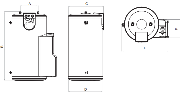 Imagen medidas caldera energía solar térmica ds matic ds matic duo