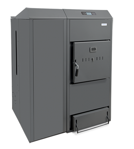 Imagen caldera biomasa pellet y leña dual therm