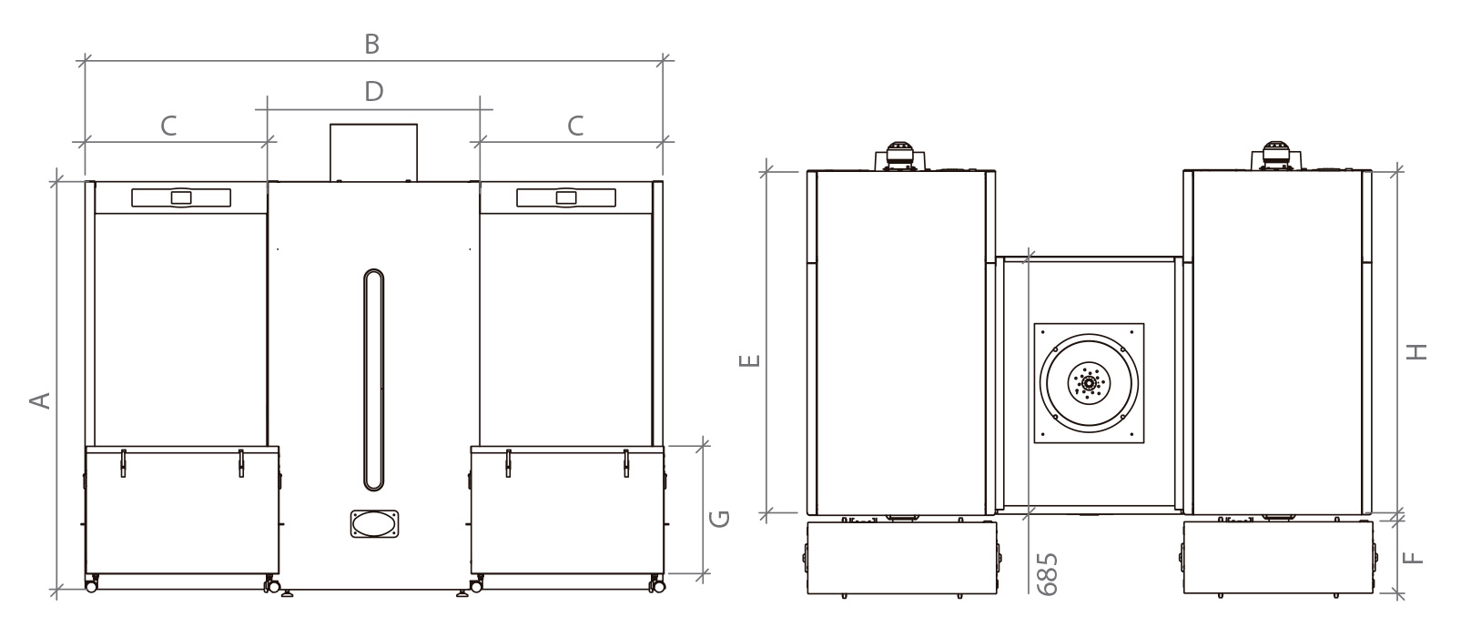 Imagen dimensiones caldera biomasa bioclass hc
