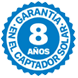 Icono etiqueta 8 años captador solar